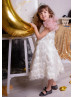 One Shoulder Fringe Elegant Flower Girl Dress